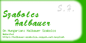 szabolcs halbauer business card